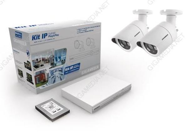 Image sur KIT IP HD1080P 5MP 2xCAM NVR 4CH 4POE 1TO