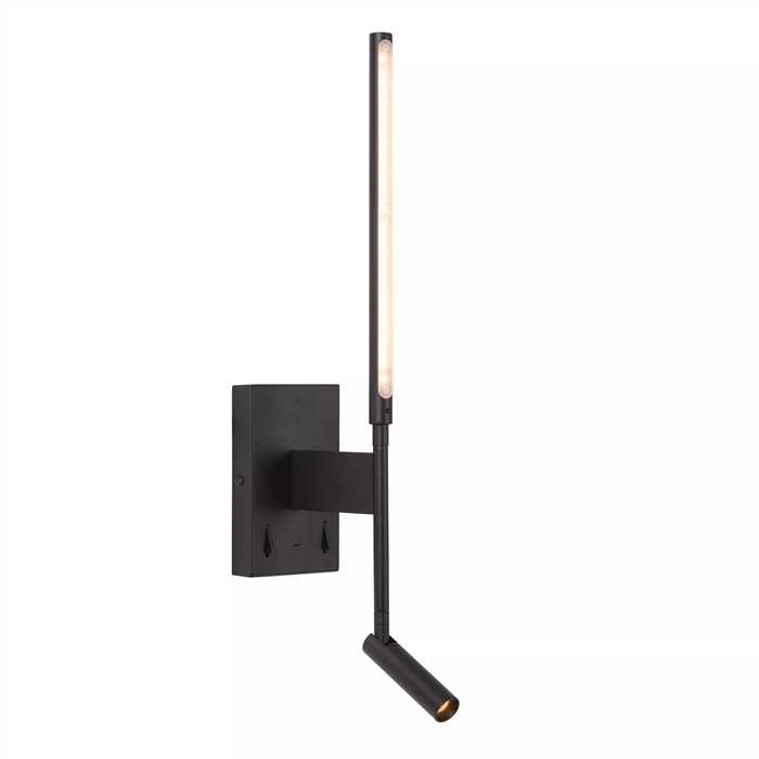 APPLIQUE LED "FINAN" 6W+3W 827 NOIR +INTERRUPTEUR +USB APPLIQUE LED "FINAN" 6W+3W 827 NOIR +INTERRUPTEUR +USB