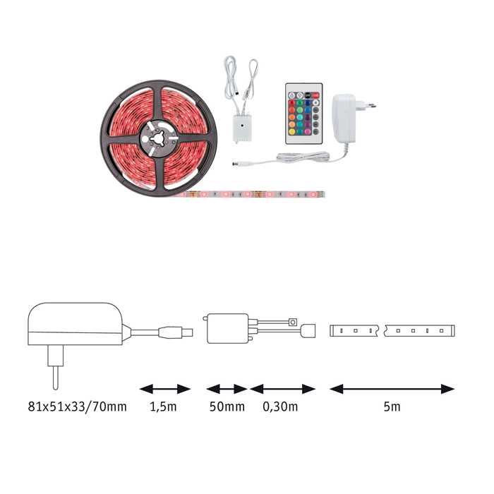 BANDEAU LED STRIP "SIMPLED" EN KIT 4W/M RGB 5M BANDEAU LED STRIP "SIMPLED" EN KIT 4W/M RGB 5M