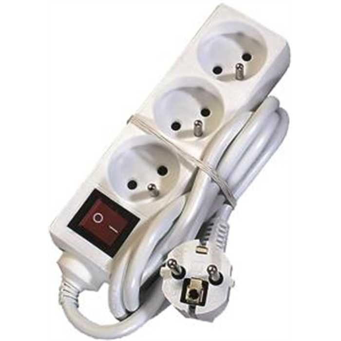 BLOC MULTIPRISE 3X2P+T 16A AVEC INTERRUPTEUR CORDON 1.5M BLANC BLOC MULTIPRISE 3X2P+T 16A AVEC INTERRUPTEUR CORDON 1.5M BLANC