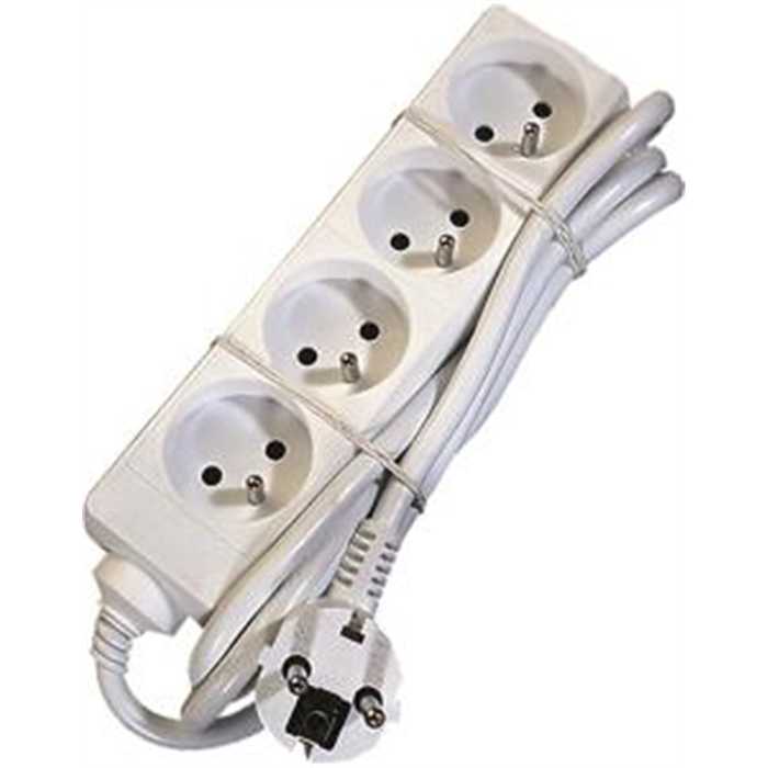 BLOC MULTIPRISE 4X2P+T 16A CORDON 3M BLANC BLOC MULTIPRISE 4X2P+T 16A CORDON 3M BLANC