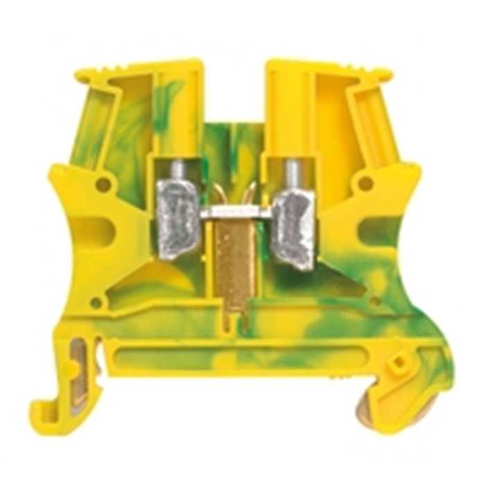 BLOC VIS VERT/JAUNE 10MM² VIKING - PIED METAL - PAS DE 10 BLOC VIS VERT/JAUNE 10MM² VIKING - PIED METAL - PAS DE 10