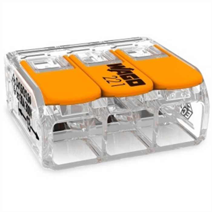 BORNE COMPACT UNIVERSELLE 3X0,5-6MM²  ORANGE (30PC) BORNE COMPACT UNIVERSELLE 3X0,5-6MM²  ORANGE (30PC)