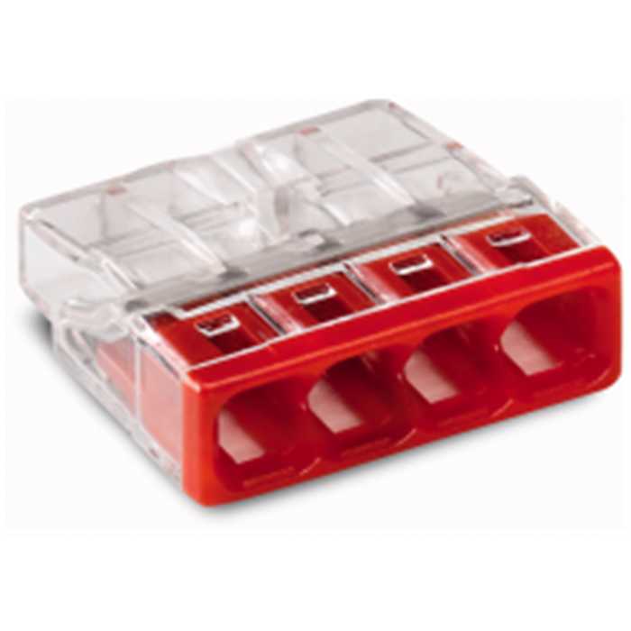 BORNE RAPIDE 4X0,5-2,5MM² ROUGE (100PC) BORNE RAPIDE 4X0,5-2,5MM² ROUGE (100PC)