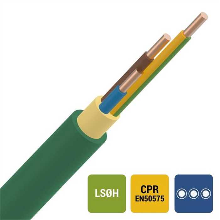 CABLE D'INSTALLATION XGB-CCA 3G1,5 VERT R100 CABLE D'INSTALLATION XGB-CCA 3G1,5 VERT R100