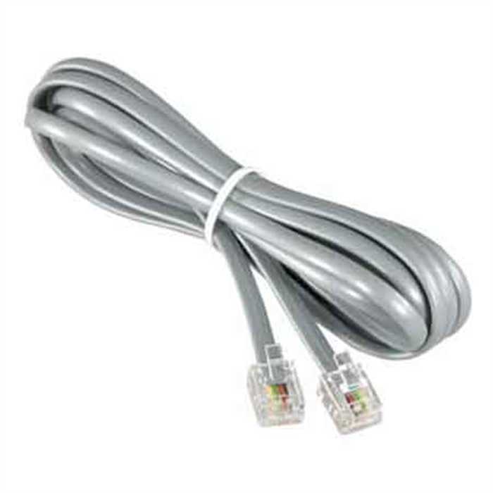 CABLE TELEPHONIQUE RJ11 6/4 IVOIRE 2,5M CABLE TELEPHONIQUE RJ11 6/4 IVOIRE 2,5M