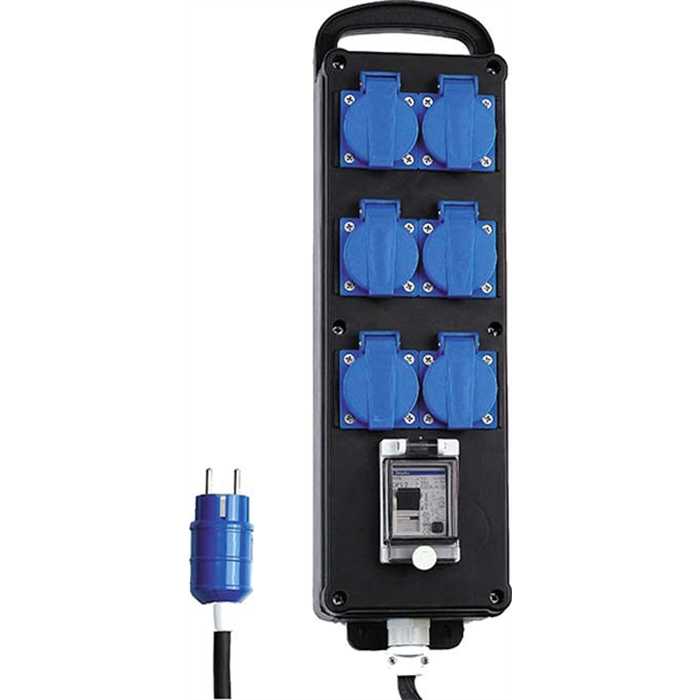 COFFRET DE CHANTIER 6 PRISES 16A AVEC PROTECION - CABLE 2M COFFRET DE CHANTIER 6 PRISES 16A AVEC PROTECION - CABLE 2M