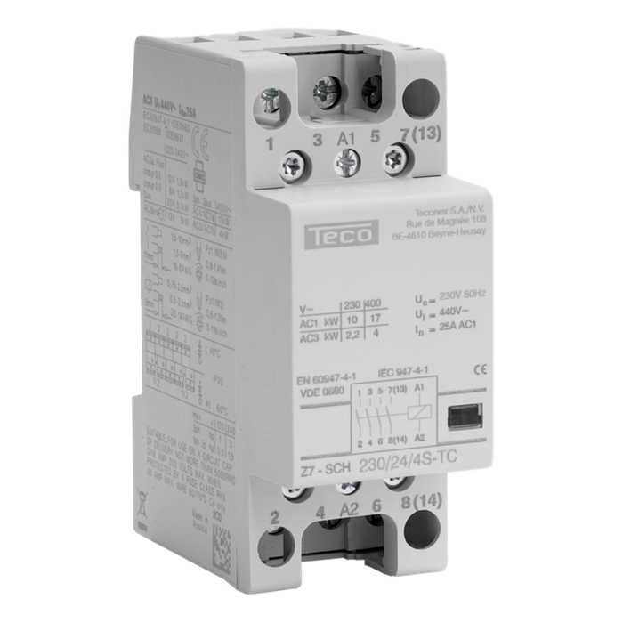 CONTACTEUR TC 230VAC 25A 4NO CONTACTEUR TC 230VAC 25A 4NO