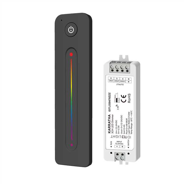 CONTROLEUR + TELECOMMANDE RF 1 ZONE "KARRATHA" RGB 12-24V CONTROLEUR + TELECOMMANDE RF 1 ZONE "KARRATHA" RGB 12-24V