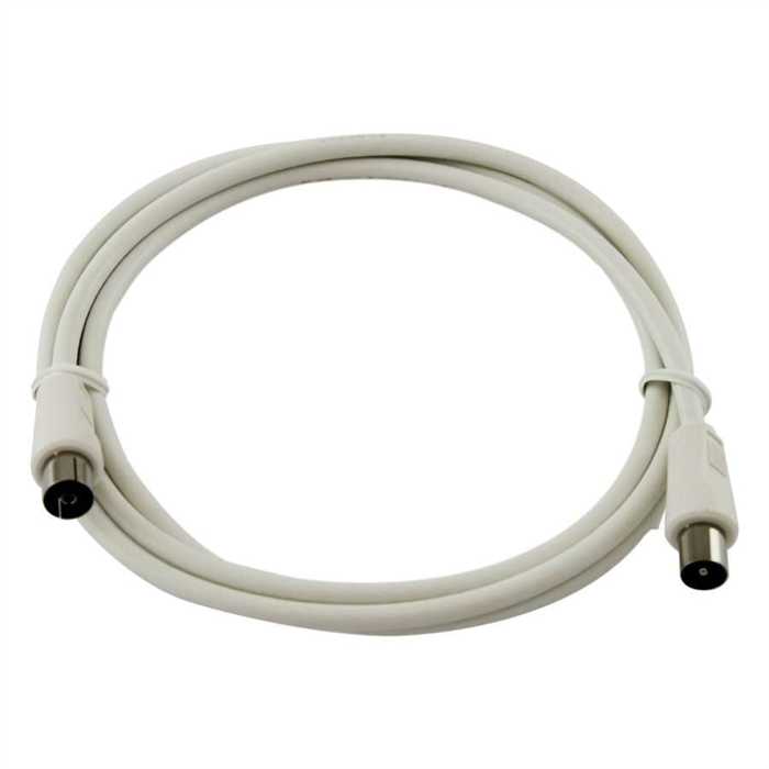 CORDON COAX TV 1,5 M AVEC CONNECTEURS IEC BLANC CORDON COAX TV 1,5 M AVEC CONNECTEURS IEC BLANC