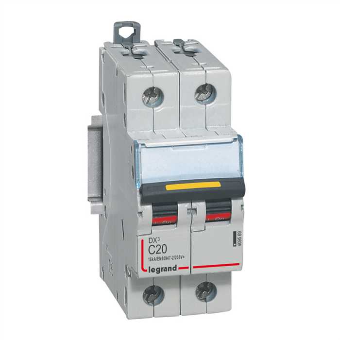 DISJONCTEUR DX3 COURANT CONTINU 2P 20A 10000A/16KA - 2MODULES DISJONCTEUR DX3 COURANT CONTINU 2P 20A 10000A/16KA - 2MODULES