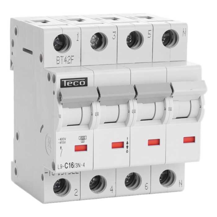 DISJONCTEUR TC 3P+N 16A 4,5KA COURBE C DISJONCTEUR TC 3P+N 16A 4,5KA COURBE C