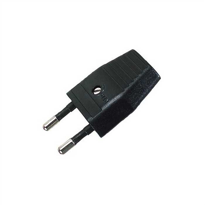 FICHE MALE 2POLES 2.5A 220V NOIR FICHE MALE 2POLES 2.5A 220V NOIR