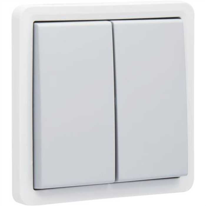 HYDRO - BOUTON-POUSSOIR DOUBLE RAPIDE GRIS IP55 HYDRO - BOUTON-POUSSOIR DOUBLE RAPIDE GRIS IP55