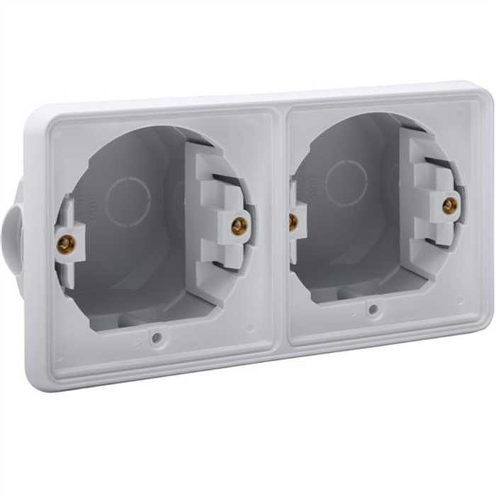 HYDRO - CADRE D'ENCASTREMENT DOUBLE HORIZONTAL GRIS IP55 HYDRO - CADRE D'ENCASTREMENT DOUBLE HORIZONTAL GRIS IP55