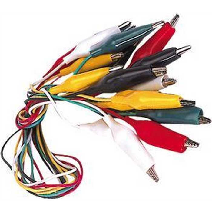 JEU DE CORDON AVEC GRANDES PINCES CROCODILES 10PC JEU DE CORDON AVEC GRANDES PINCES CROCODILES 10PC