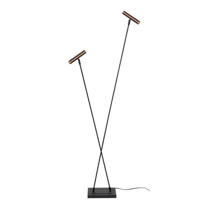 LAMPADAIRE "DUARTE" 2XG9 NOIR/CAFE LAMPADAIRE "DUARTE" 2XG9 NOIR/CAFE