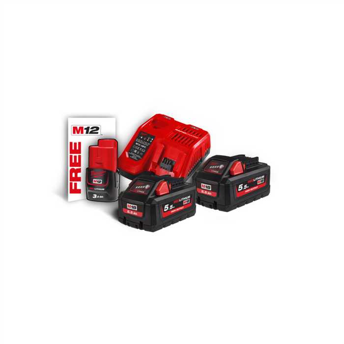 M18 HNRG-552 PACK BATTERIE HIGHT OUTPOUT 2X 5.0AH + FREE M12 3.0AH M18 HNRG-552 PACK BATTERIE HIGHT OUTPOUT 2X 5.0AH + FREE M12 3.0AH