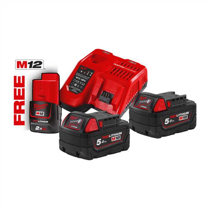 M18 NRG-502 PACK BATTERIE 2X M18 5.0AH + FREE M12 2.0AH M18 NRG-502 PACK BATTERIE 2X M18 5.0AH + FREE M12 2.0AH