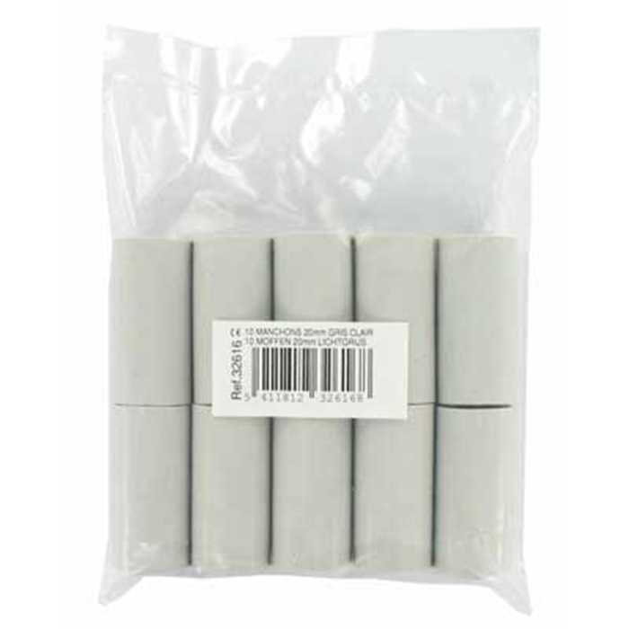 MANCHON 20MM GRIS CLAIR RAL7035 (10PC) MANCHON 20MM GRIS CLAIR RAL7035 (10PC)