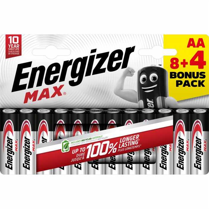 PILES ALCALINE MAX +POWER AA/LR6 (8+4) PILES ALCALINE MAX +POWER AA/LR6 (8+4)