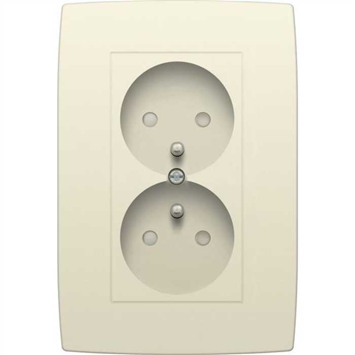 PRISE DOUBLE VERTICAL 2P+T SECURITE 31,5MM CREME PRISE DOUBLE VERTICAL 2P+T SECURITE 31,5MM CREME