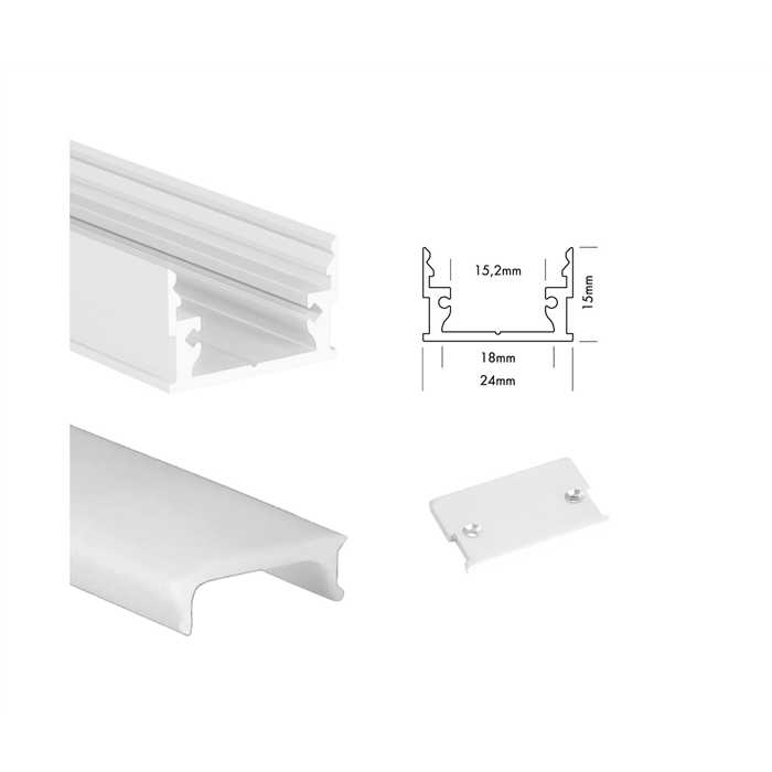 PROFILE LED "M-LINE LOW" 2M BLANC COMPLET PROFILE LED "M-LINE LOW" 2M BLANC COMPLET