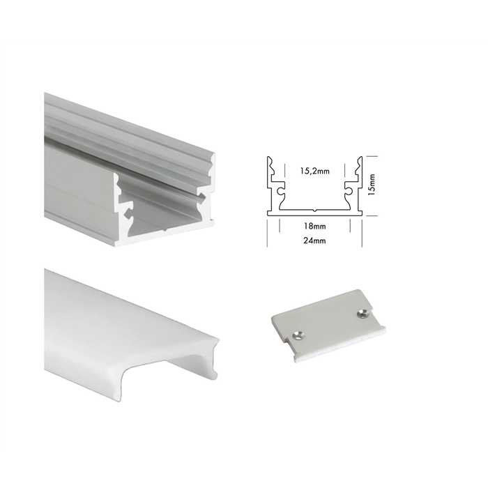 PROFILE LED "M-LINE LOW" 3M ALU COMPLET PROFILE LED "M-LINE LOW" 3M ALU COMPLET