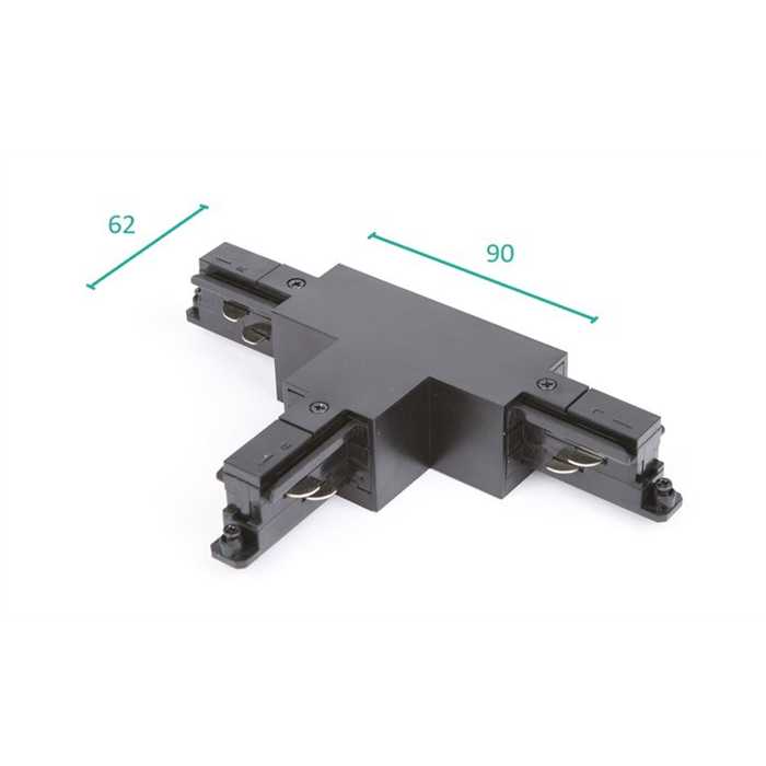 RAIL TRI - CONNECTEUR "T" TERRE EXTERIEUR/GAUCHE NOIR RAIL TRI - CONNECTEUR "T" TERRE EXTERIEUR/GAUCHE NOIR