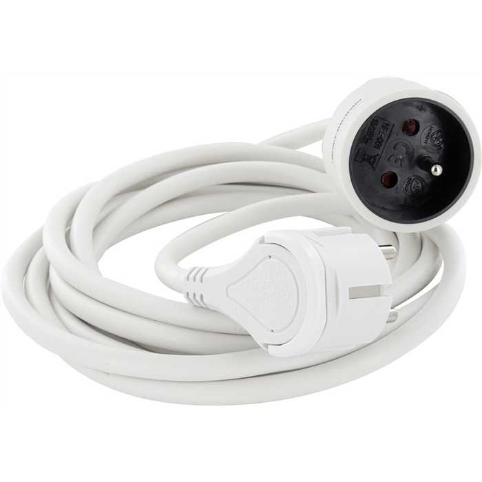 RALLONGE SECTEUR 10M BLANC 3G1,5 MALE/FEMELLE RALLONGE SECTEUR 10M BLANC 3G1,5 MALE/FEMELLE