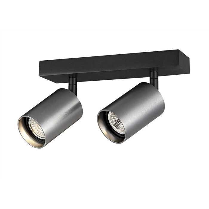 SPOT "TABOO" 2XGU10 NOIR/ALU SPOT "TABOO" 2XGU10 NOIR/ALU