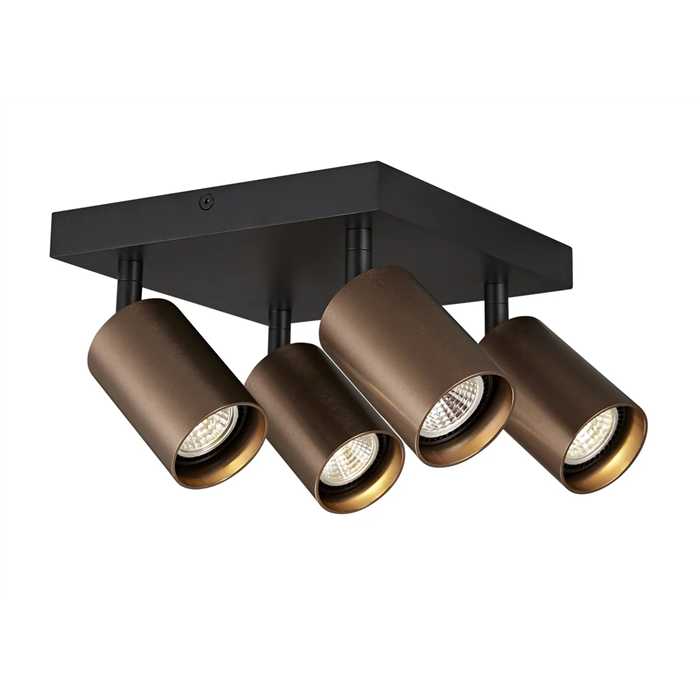 SPOT "TABOO SQUARE" 4XGU10 NOIR/BRONZE SPOT "TABOO SQUARE" 4XGU10 NOIR/BRONZE