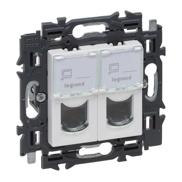 VAL - PRISE 2XRJ45 CAT6 UTP APP.COMPLET BLANC A GRIFFES VAL - PRISE 2XRJ45 CAT6 UTP APP.COMPLET BLANC A GRIFFES