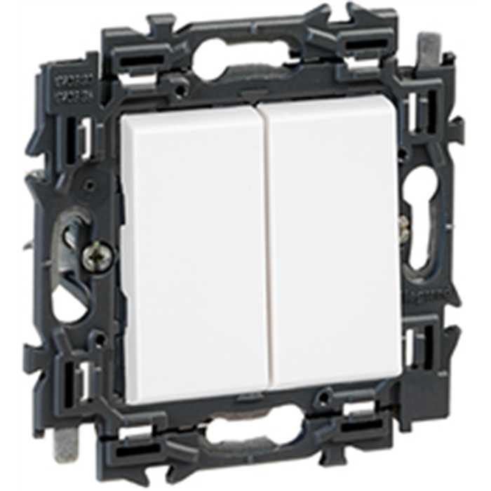 VALENA - BOUTON POUSSOIR DOUBLE BLANC VALENA - BOUTON POUSSOIR DOUBLE BLANC